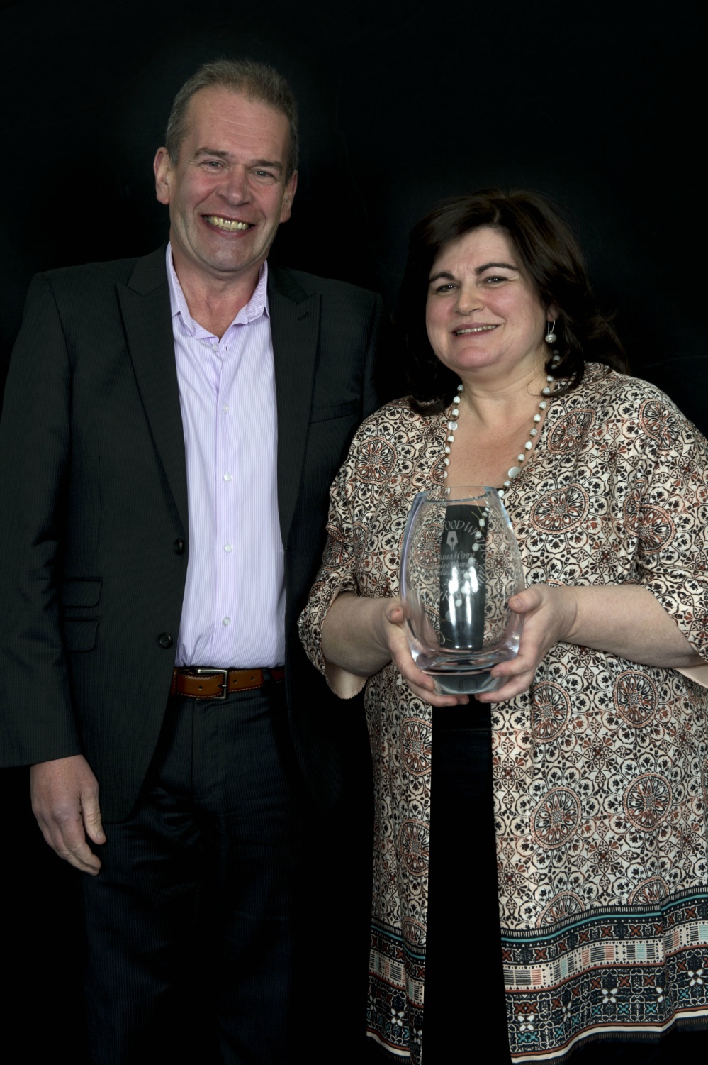 Michael Jones from Quality Milk Producers (Gold Top) and Diana Henry